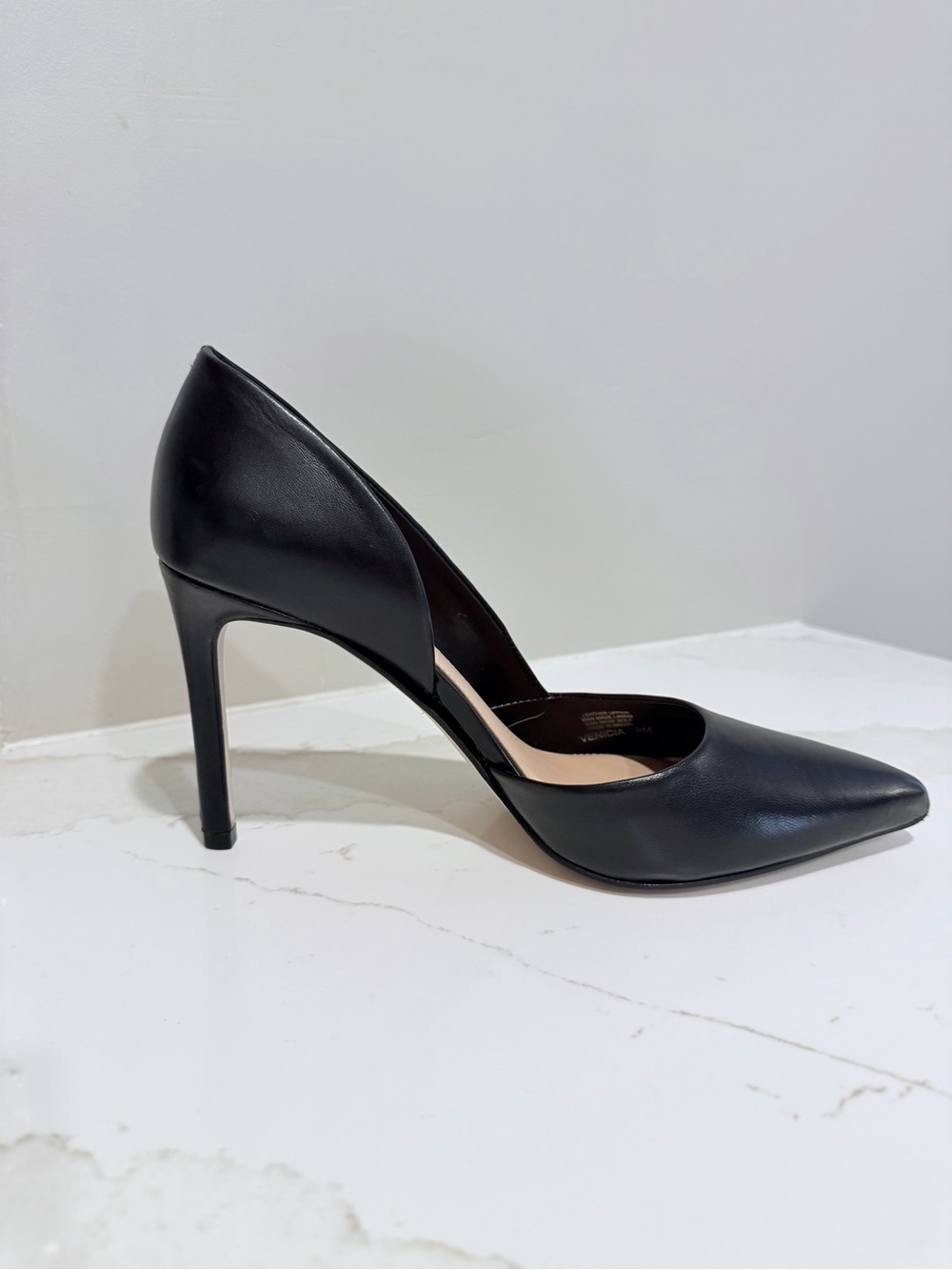 Gianni Bini Venicia Black Leather Pointed Toe Pumps Heels Size 9M